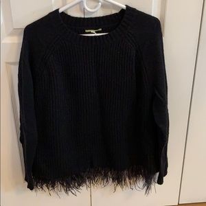 Black feathered sweater